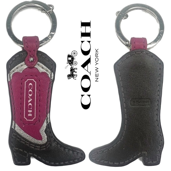 Coach Vintage Western Cowboy Pink Boot Keychain Key Chain Fob Barbiecore F67439 - Picture 1 of 1